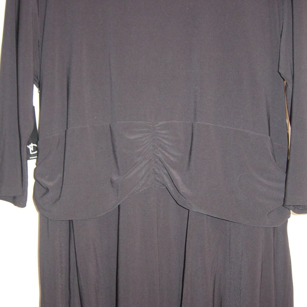 New Direction Black Dress Size 2X Stretch Blouson - Picture 8 of 8